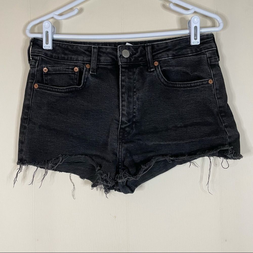 H&M Black Denim Jeans Cutoff Shorts